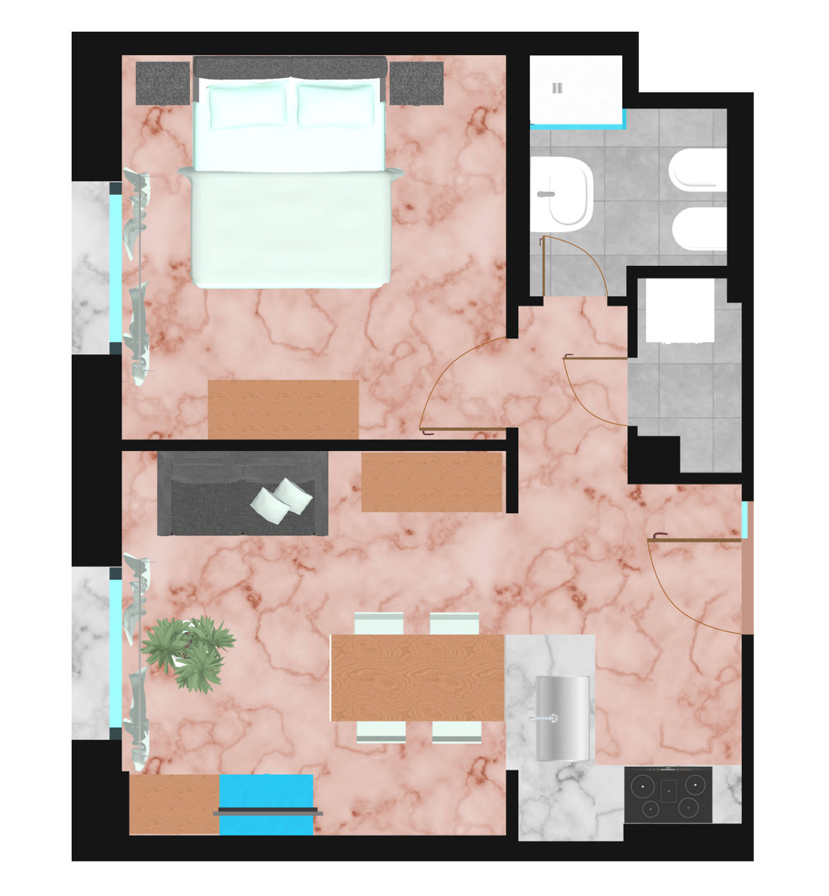 piantina-appartamento-le-torri | Ugo Bassi Apartments